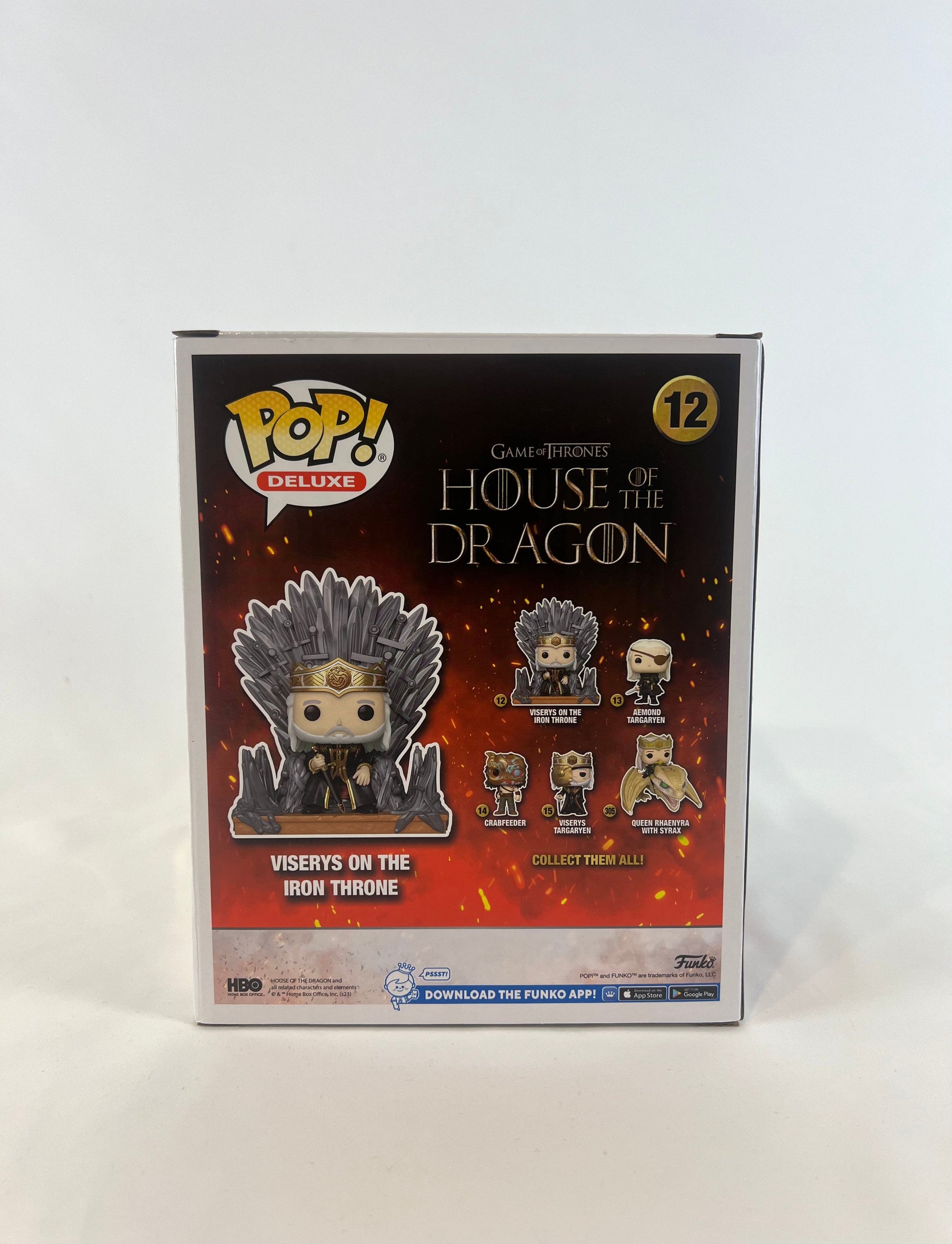 Funko Pop! Viserys on the Iron Throne - House of the Dragon Pop! Deluxe (12) back facing