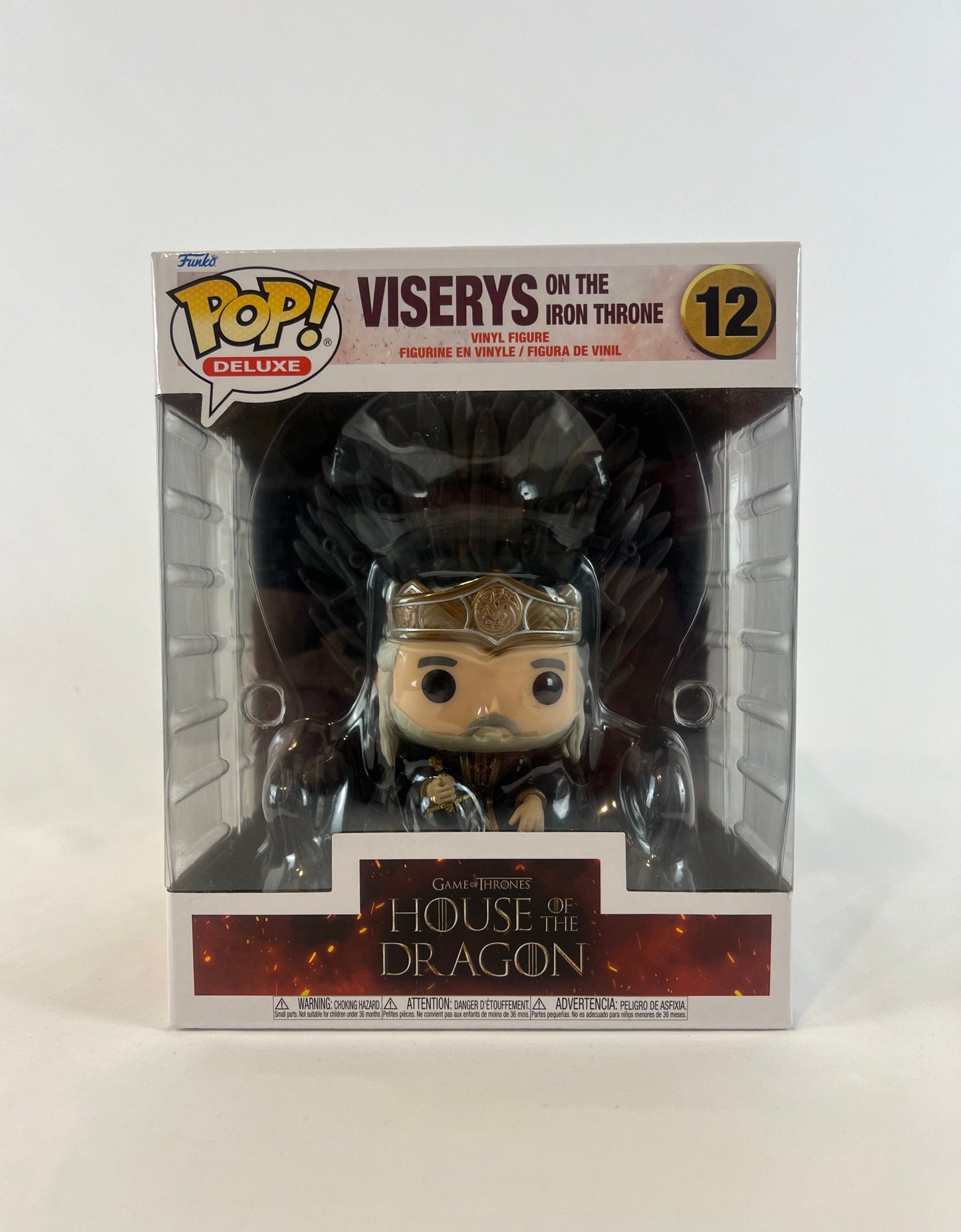 Funko Pop! Viserys on the Iron Throne - House of the Dragon Pop! Deluxe (12) front facing